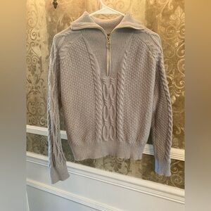 SHEIN Women's Zip Up Cable Knit Sweater